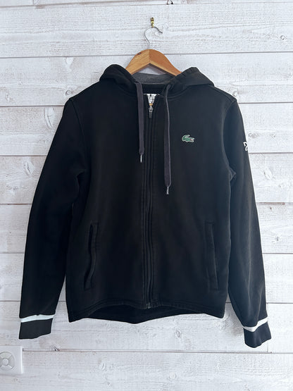 Veste Zippée à Capuche Noire Lacoste Sport Homme – Taille S – Style Novak Djokovic – Occasion
