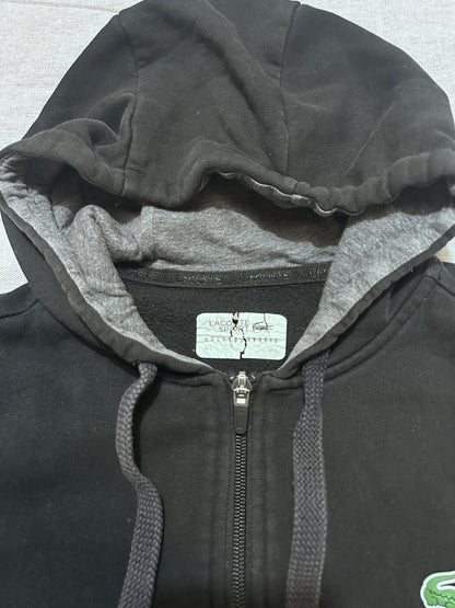 Veste Zippée à Capuche Noire Lacoste Sport Homme – Taille S – Style Novak Djokovic – Occasion
