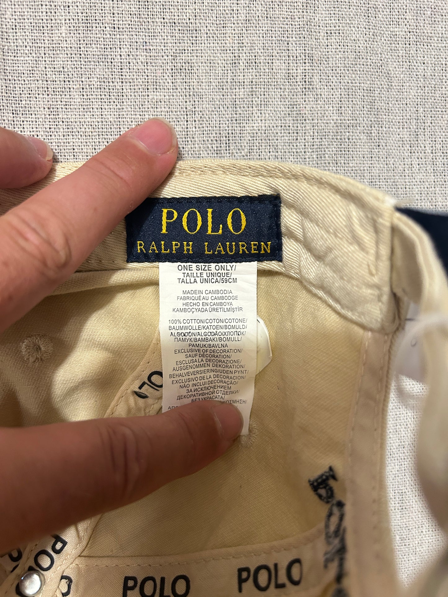 Casquette Classic Chino Cap Beige Ralph Lauren – Taille Unique – Occasion
