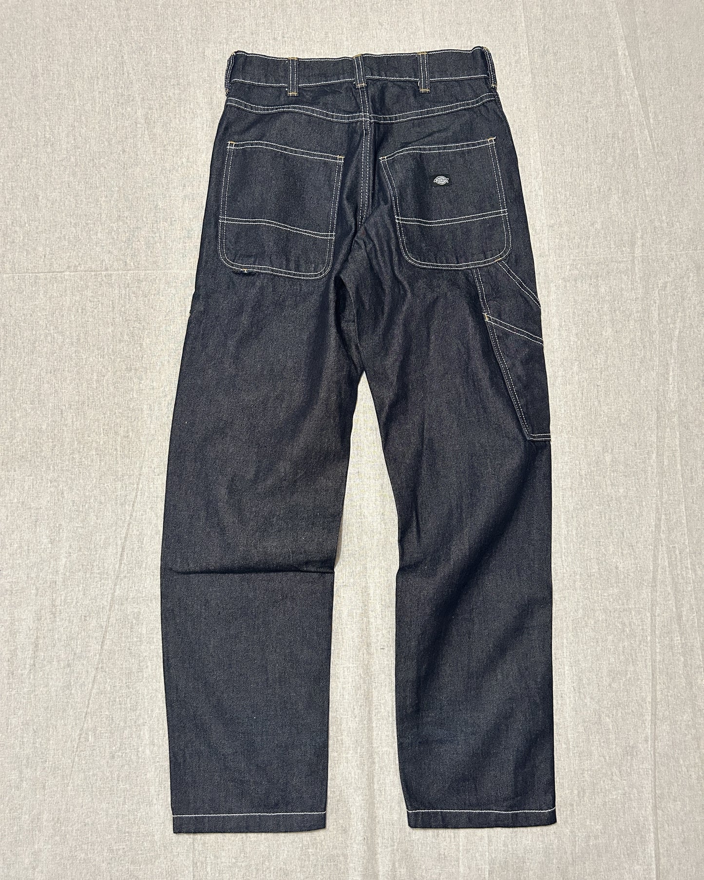 Pantalon Carpenter Dickies en Denim Brut Surpiqûres Blanc – Taille W28/L30 – Occasion