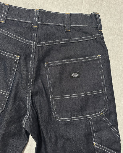 Pantalon Carpenter Dickies en Denim Brut Surpiqûres Blanc – Taille W28/L30 – Occasion