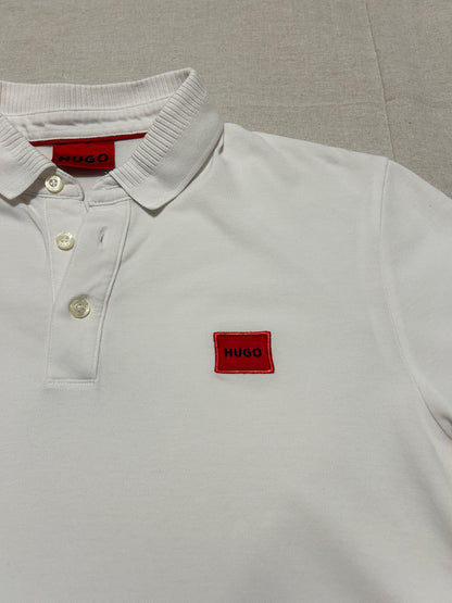 Polo Slim Fit Écusson Rouge • HUGO (Hugo Boss) • Taille S • Blanc