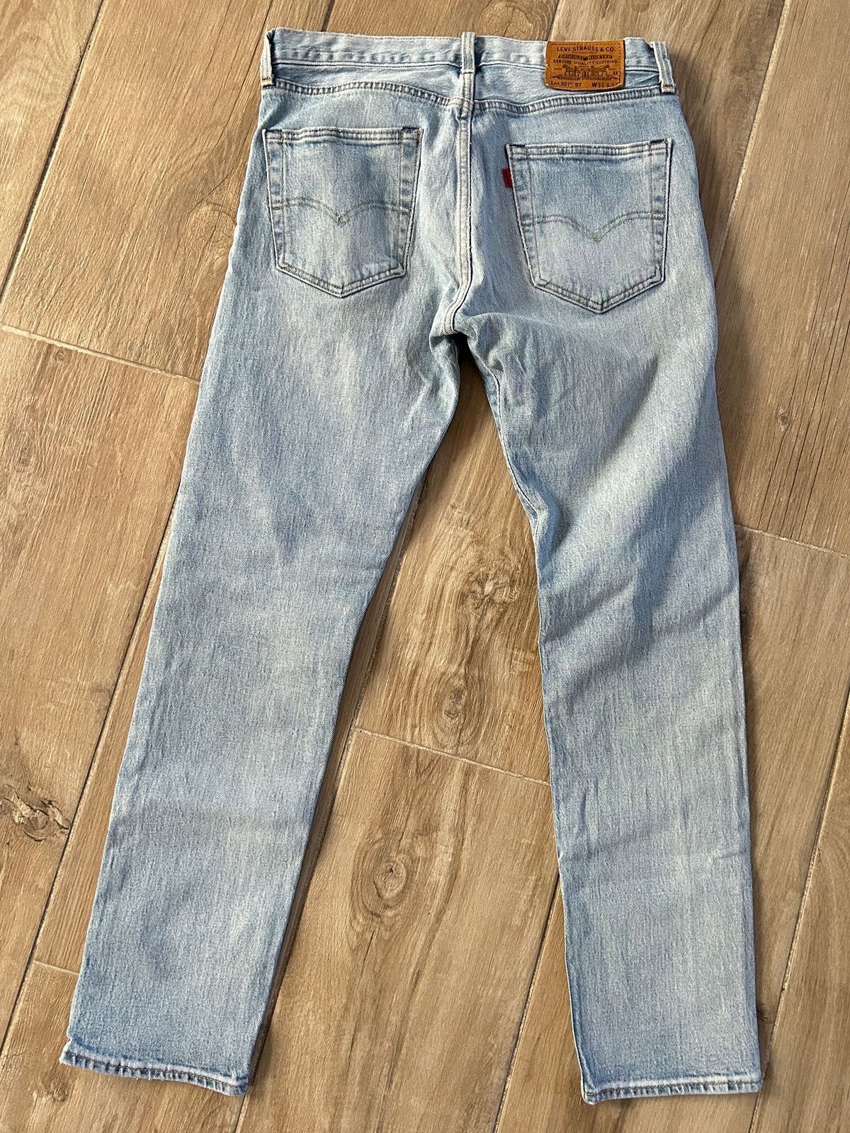 Jean Levi's 501 ST x Justin Timberlake Fresh Leaves – Slim Taper – Bleu clair délavé – W31 L32