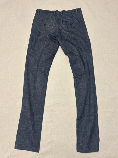 Pantalon Tommy Hilfiger – Chino Bleecker Slim Stretch Homme – W30 L34 – Bleu/Gris