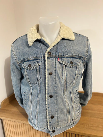 Veste Levi's Sherpa Trucker Homme – Taille S Bleu Clair