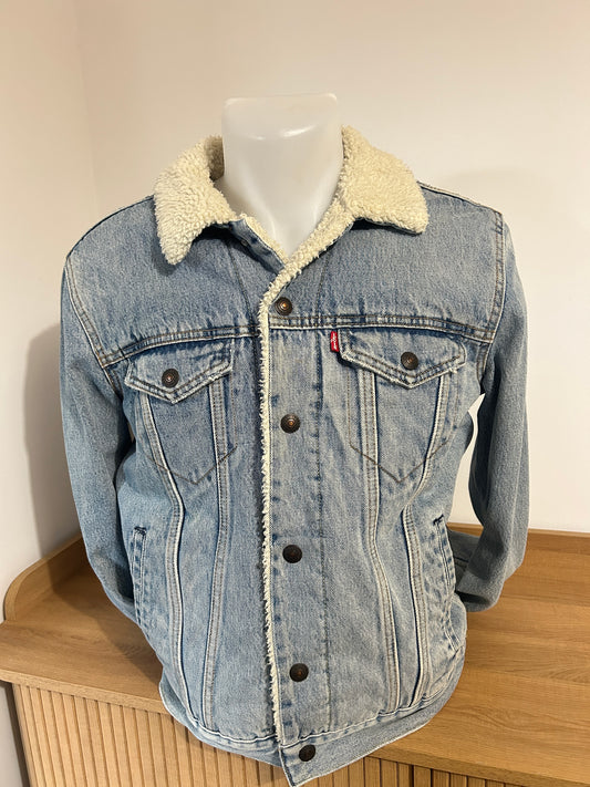 Veste Levi's Sherpa Trucker Homme – Taille S Bleu Clair